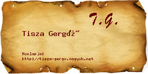 Tisza Gergő névjegykártya